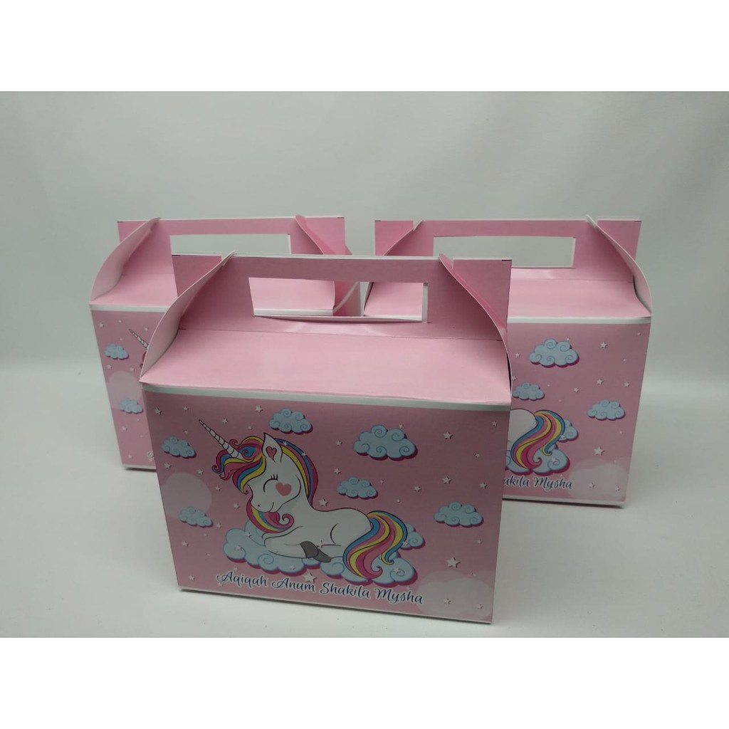 Wadah Snack Ulang Tahun Unicorn / Kotak Snack Ulang Tahun Unicorn
