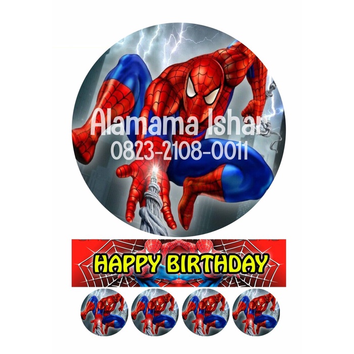 

Edible Image Icing Ready To Print Spiderman Bulat