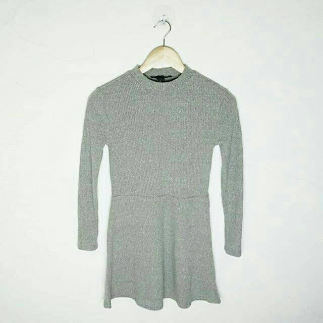 S - Forever 21 grey knit turtle neck dress