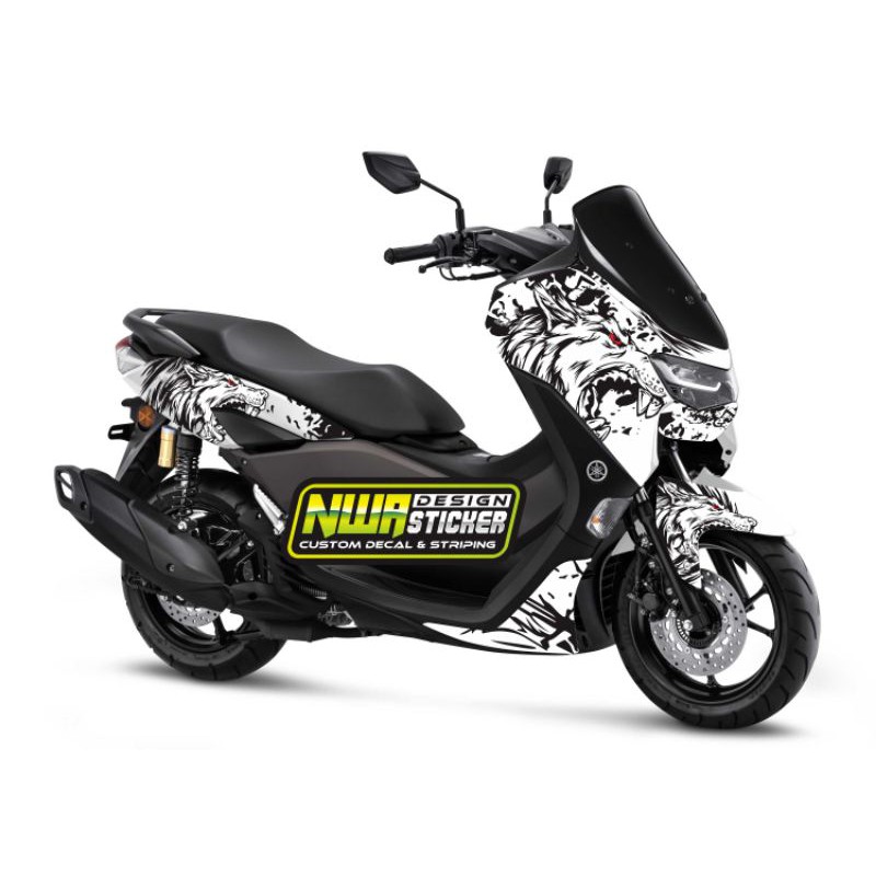 DECAL FULL ALL NEW NMAX 2020 TEMA SERIGALA / DECAL FULL BODY NMAX 2020 PUTIH SERIGALA