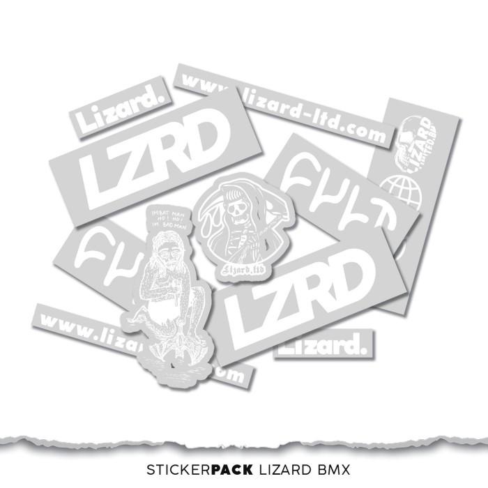 (Lzrd White) Sticker Pack Transparan Lzrd/ Stiker Frame Sepeda Bmx 039