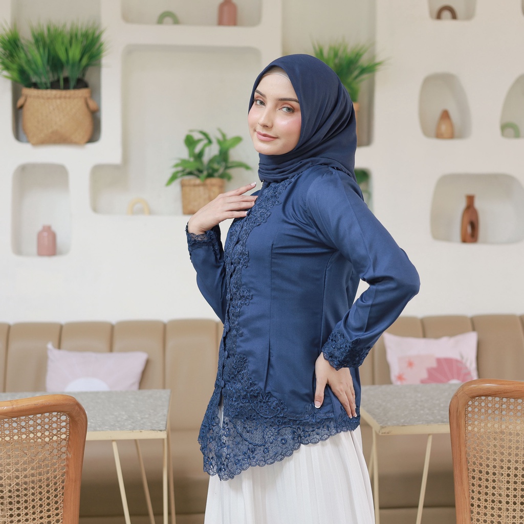 Alantasik - kebaya Senada BIG SIZE / UKURAN JUMBO / Kebaya sulam Encim Bordir /  Sekolah/ Dinas R.6 / R.7