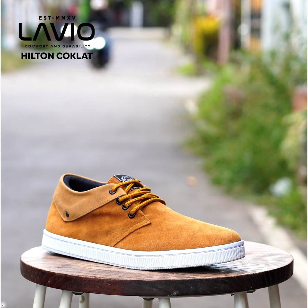 Sepatu Casual kantoran Pria Lavio Hilton Warna Hitam - Coklat - Nevy - Mocca-Mocca