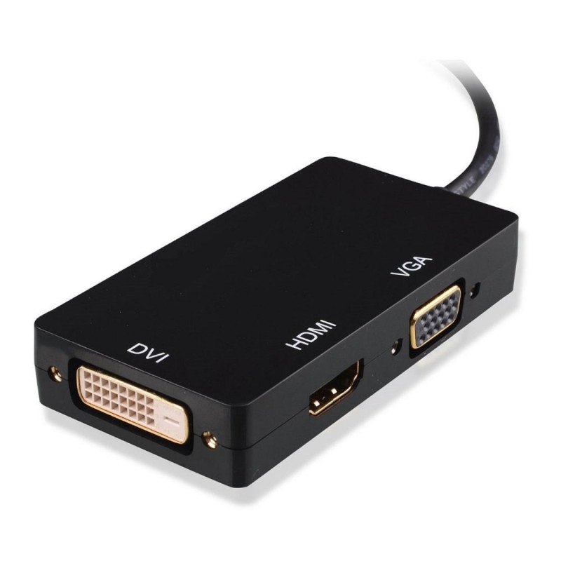 Konverter Adapter Connector Mini Display Port Ke HDMI DVI VGA 1080p