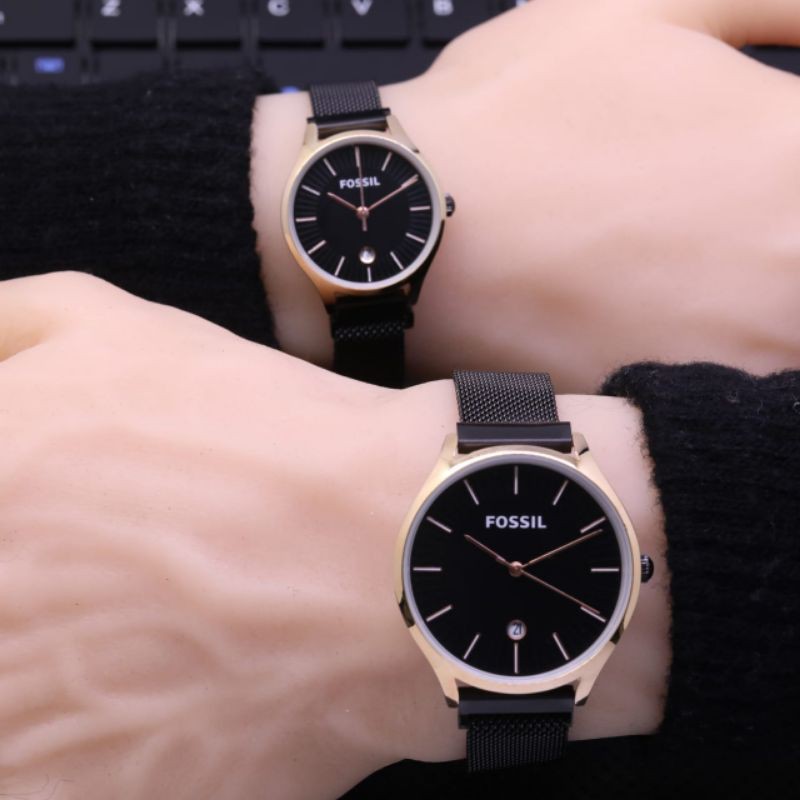 [COD] Jam Tangan Couple/Pasangan FOXIL 1359L Rantai Magnet Free Box & Baterai