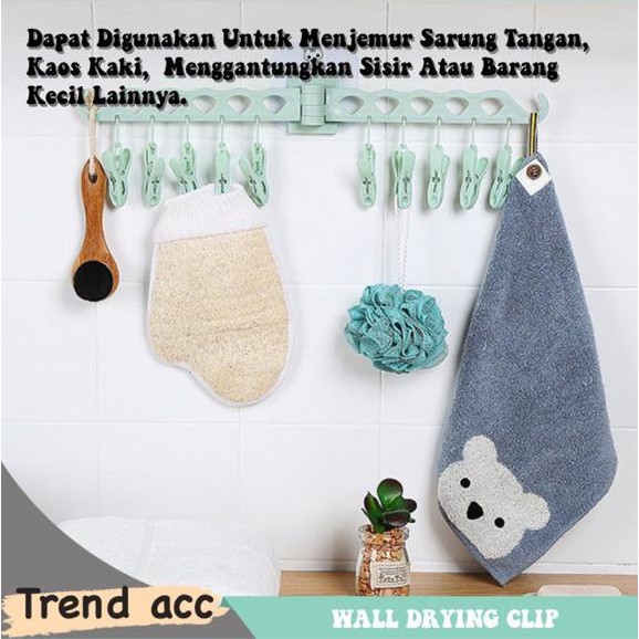 Trend-Gantungan Jemuran Tempel Wall Hanger Jepitan Baju Jemur Pakaian