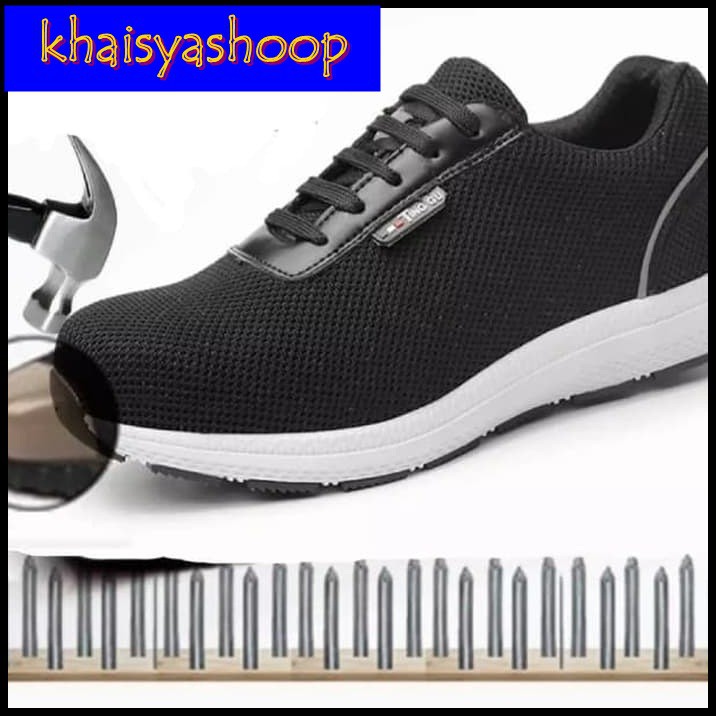 Safety Shoes / Sepatu Safety Hitam Putih Sneaker Import / Sepatu Safety Import / Sepatu