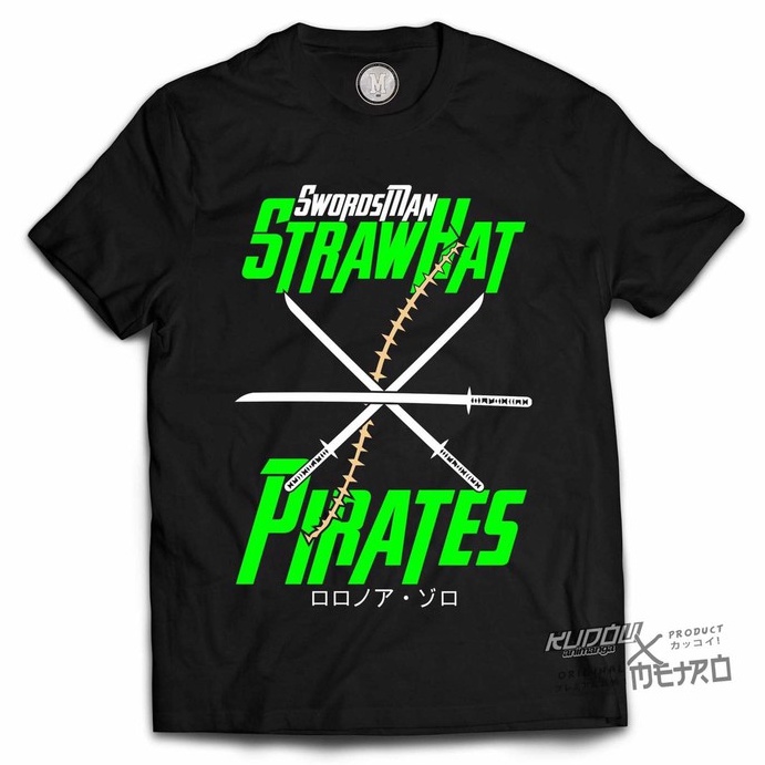 Tshirt Strawhat Swordsman Black Roronoa Zoro Onepiece