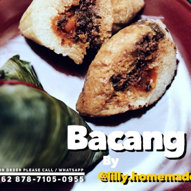 

Bacang nasi atau ketan isi babi + telor asin #nonhalal