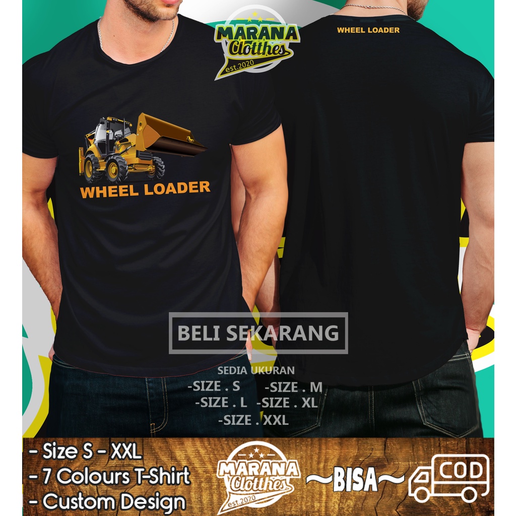 Kaos baju Wheel Loader Excavator Alat Berat Komatsu Baju Distro