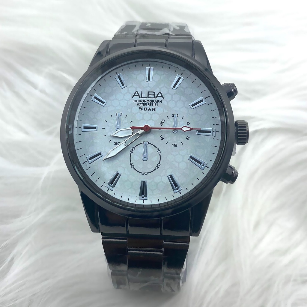 JAM TANGAN RANTAI PASANGAN ALBA#02 Stainless Steel BULAT RANTAI PRIA DAN WANITA