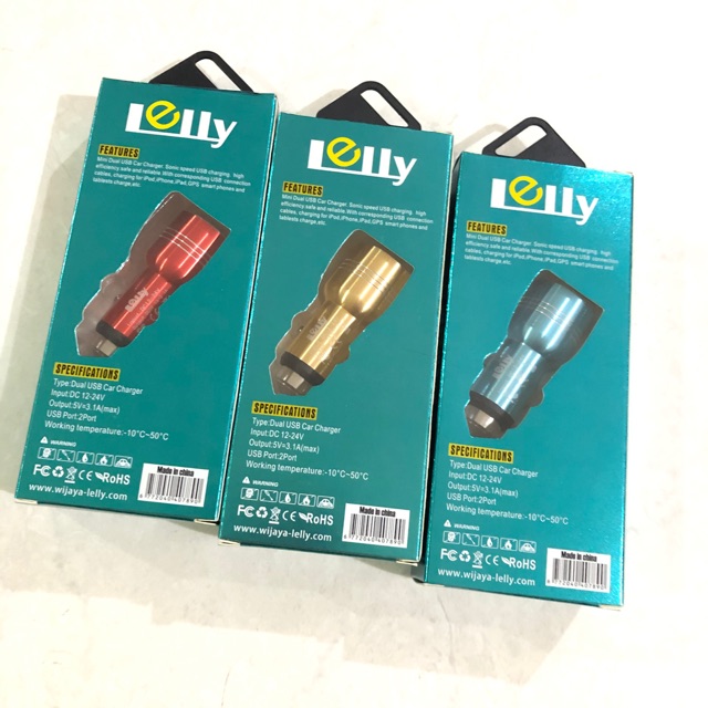 Saver mobil lelly/Charger Mobil Lelly 2 USB/Car Charger