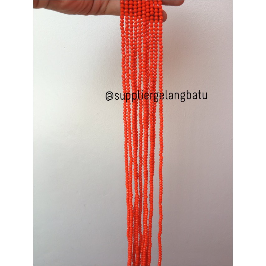 Crystal Ceko Doft 4mm Orange Oren Aksesoris Beads Manik Donat Rondel aksesoris beads craft beads