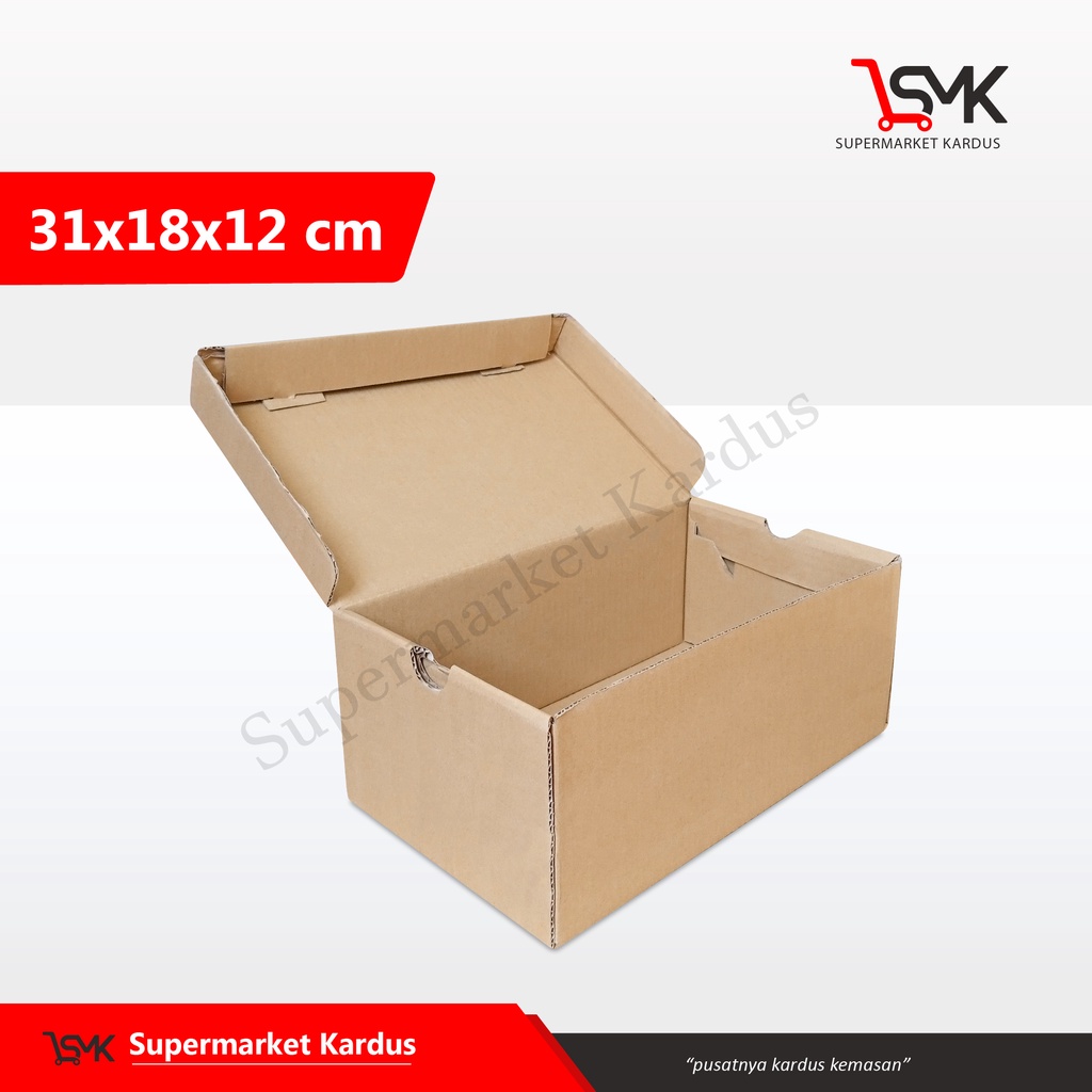 

Box 31x18x12 cm (Box Sepatu) Kardus/Karton/kemasan/packing/boxsepatu/kardussepatu/tinggi10/tinggi11/tinggi12