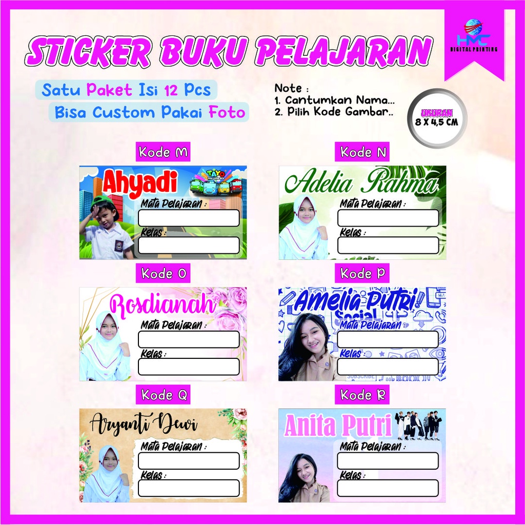 

STICKER LABEL BUKU PELAJARAN CUSTOM