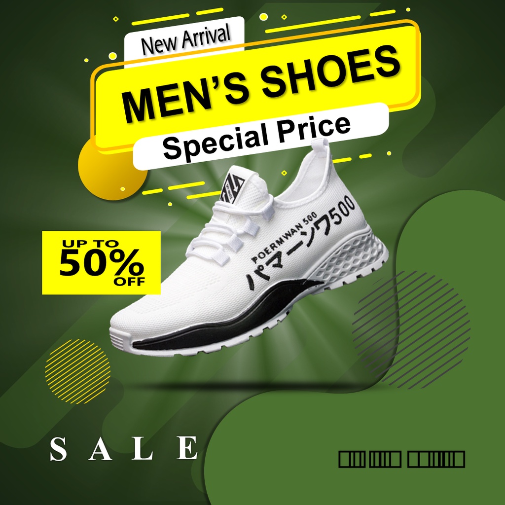 Sepatu Sneakers Pria Casual Putih Hitam Polos Original 100% impor Branded Murah Promo Cuci Gudang Un