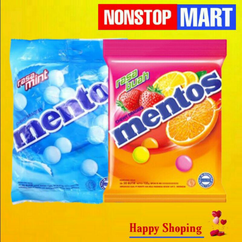 

MENTOS Permen rasa mint/buah isi 50 butir