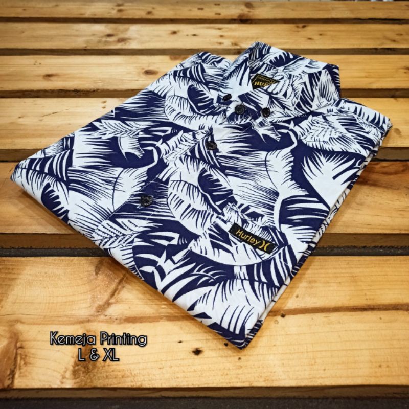 Kemeja Pria Motif Pria Cowok Lengan Pendek Bunga Formal Casual Murah Slimfit All Size M L XL Bagus