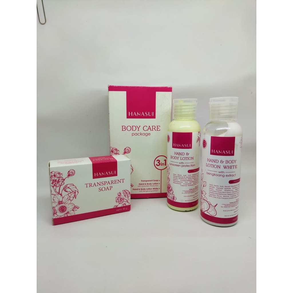 Hanasui Body Care Package 3in1 Memutihkan Kulit Asli 100 % Bisa COD