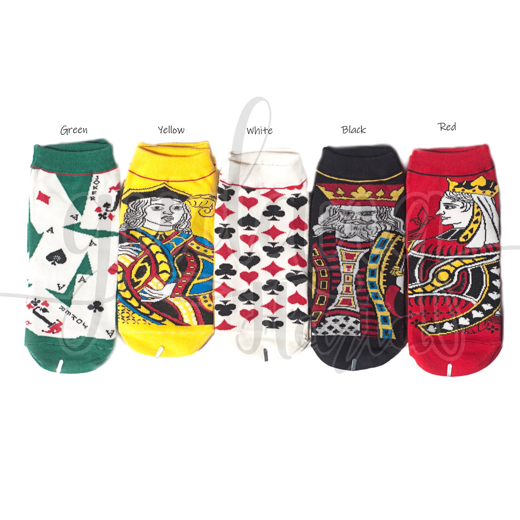 Kaos Kaki Wanita Pendek Poker Socks Kartu Remi Lucu GK 103603