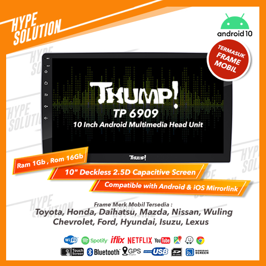 THUMP TP 6909 Headunit android 10 inchi Wuling CONFERO