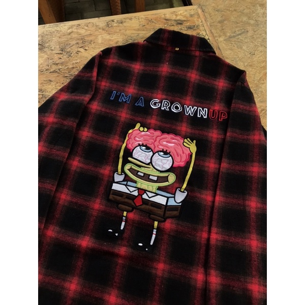 Beyond Closet x Nickelodeon flannel shirt kemeja second