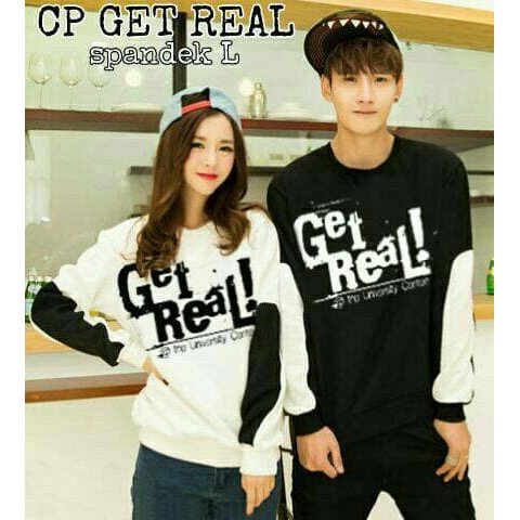 kaos Couple Cp Get Real Black Kaos Couple Terbaru Baju Pasangan