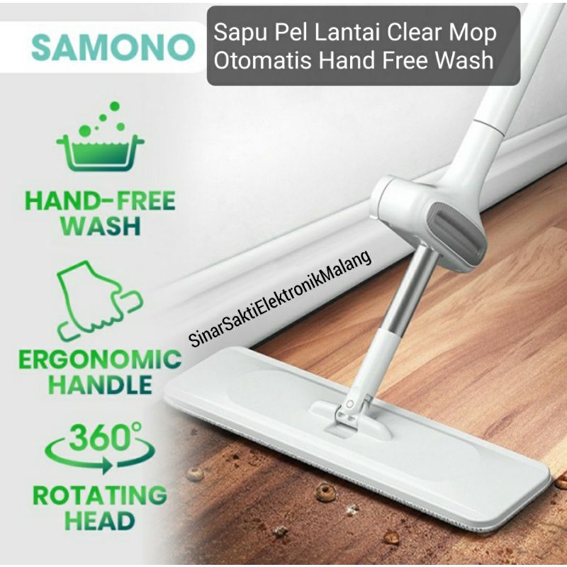 Samono Alat Sapu Pel Lantai Clear Mop Otomatis Hand Free Wash Praktis Malang