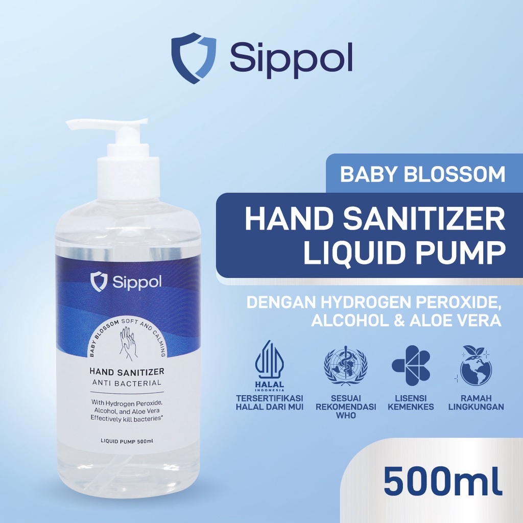 Sippol Hand Sanitizer Liquid Pump 500 ml ( Baby Blossom )