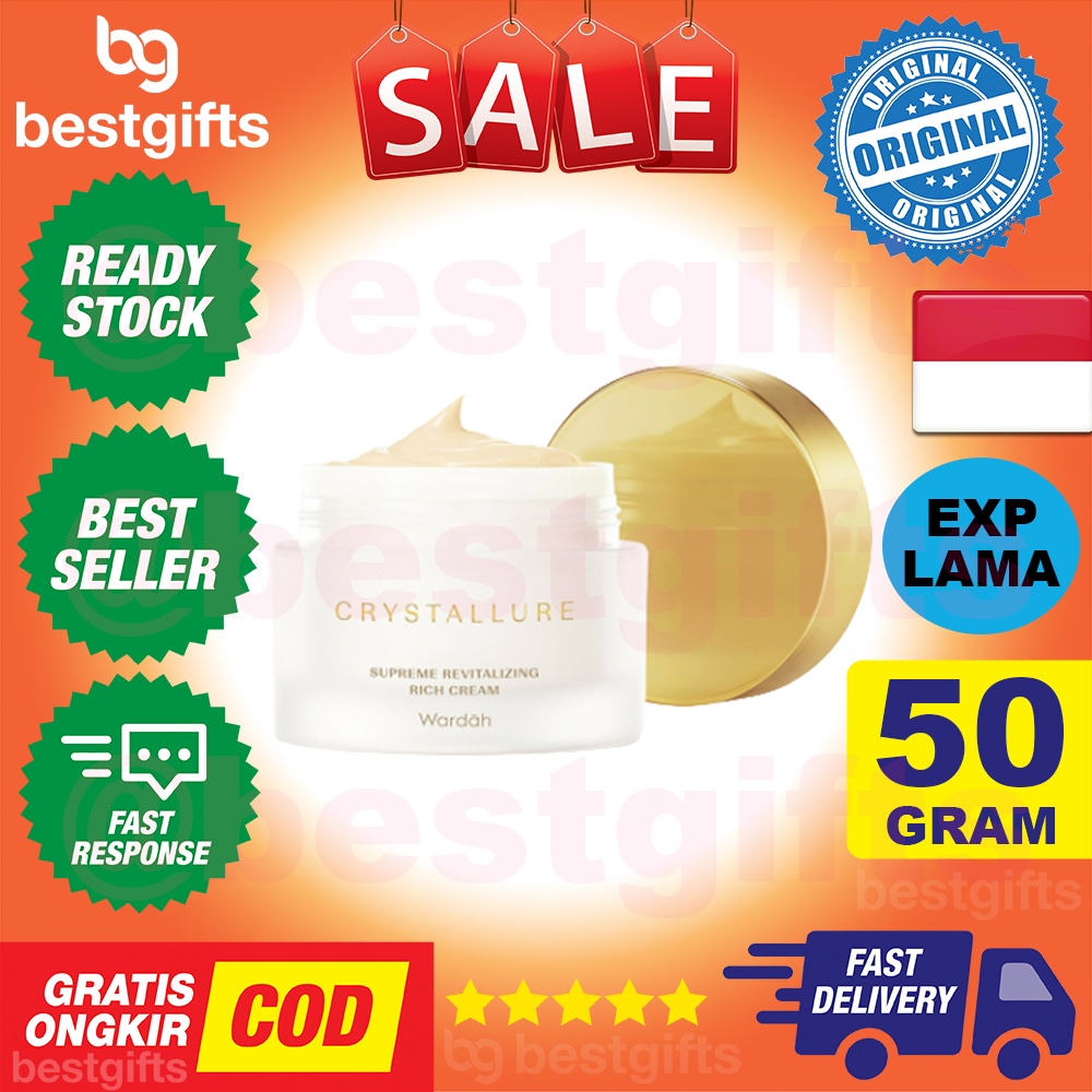 WARDAH CRYSTALLURE SUPREME REVITALIZING RICH CREAM SPF 35 SKIN PROTECTION ENHANCEMENT KULIT CERAH 50 GRAM