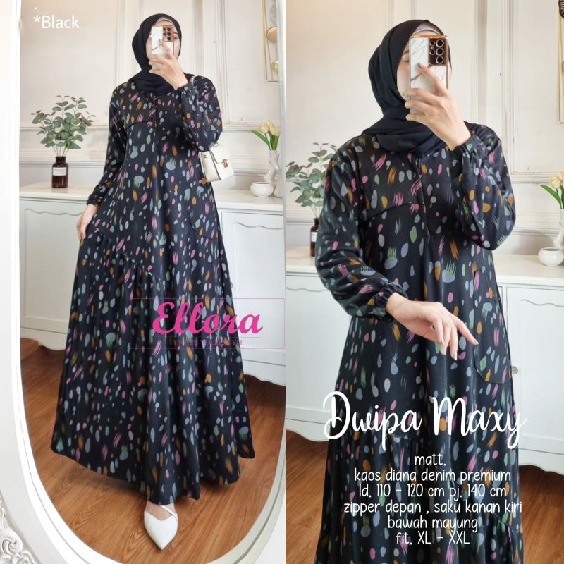 DWIPA MAXY//MAXY DRESS KAOS DIANA DENIM PREMIUM BY ELLYN