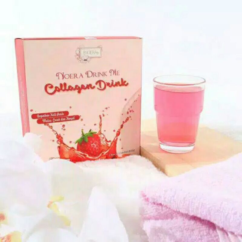 Noera Collagen Drink Strawberry 1 box 15 sachet - Kolagen Nora Official Asli Grosir Murah 100%