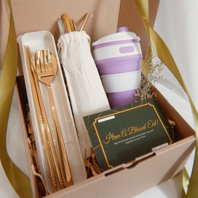 

Parsel Ramadan Hampers Lebaran Eco-Friendly Paket A - Cup Biru Muda, Box Cream Cikaastore1