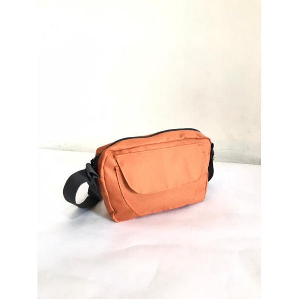 slimbag polos merah bata(orenz) premium distro brand/tas slempang polos orenz stylish unisex