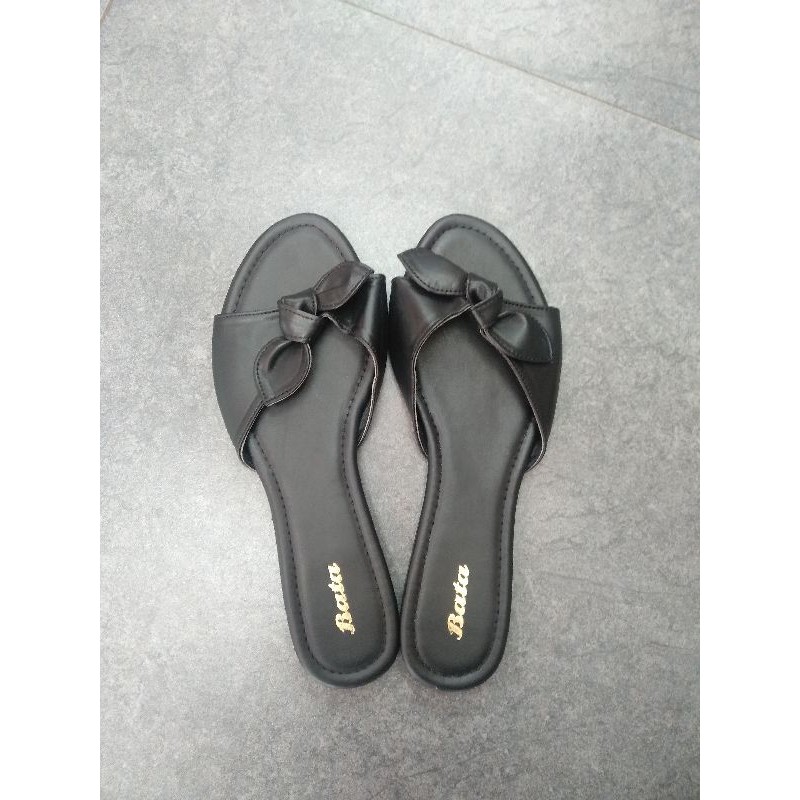 sandal wanita flat bata black