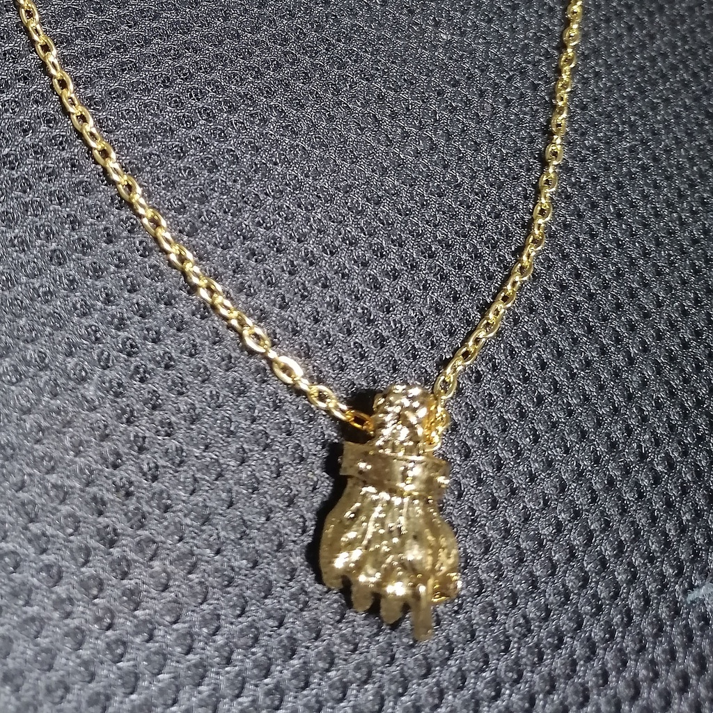 Hu Hu Hu Hu Hu Alat Bantu Pasang Kacamata♡ Kalung Liontin Bahan Alloy Desain Kepalan Tinju Gaya Vintagegothic Untuk Priawanita