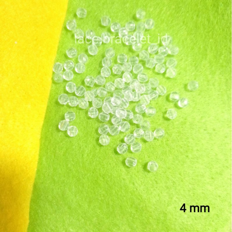 manik manik motif kaca mute  mote 4mm aksesoris gelang kalung kerajinan tangan dekorasi