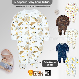 BABY LEON Jumpsuit Bayi Kaki Tertutup (0-12 Bulan) Lengan Panjang Jumper Bayi Newborn BC-072 Sleepsuit Bayi Baju Tidur Bayi Fashion Jumpsuit Perempuan Laki-laki