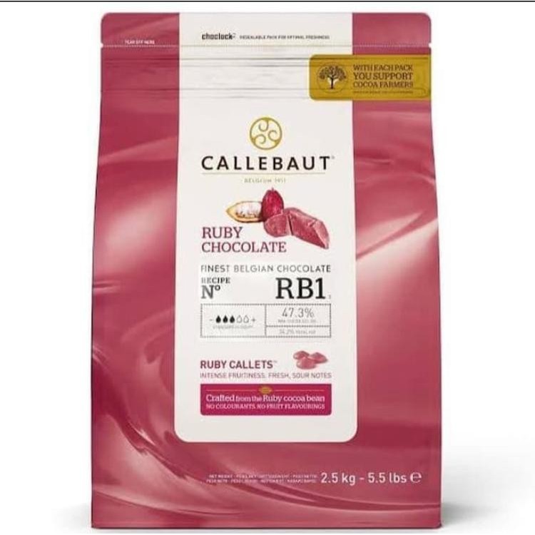 Barey Callebaut RB1 Ruby Ruby Chocolate Callets Repack 500gram Gosend/Grab!