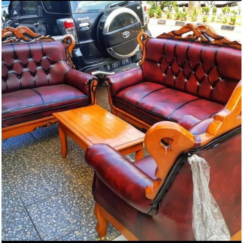 sofa minimalis, sofa tamu, kursi tamu 321+meja