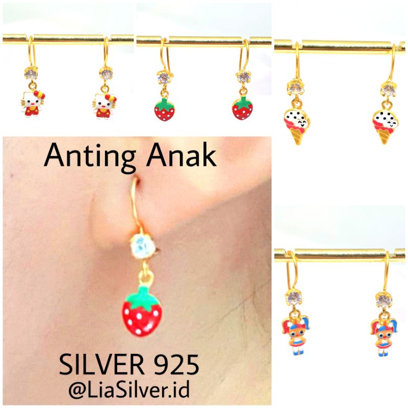 Anting Anak SILVER 925 / Perak Lapis Emas Kuning