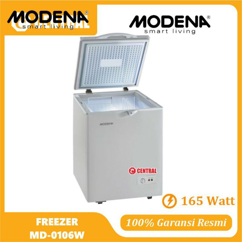 CHEST FREEZER / FREZEER BOX MODENA MD 0106W SUPER IRIT CEPAT BEKU KHUSUS AREA SAMARINDA