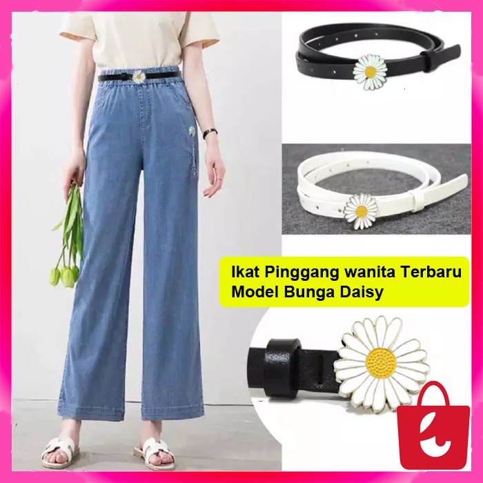 [Real Pict + COD] Ikat Pinggang Wanita Tali Pinggang Wanita Belt Belt Model Bunga Daisy Terbaru Termurah