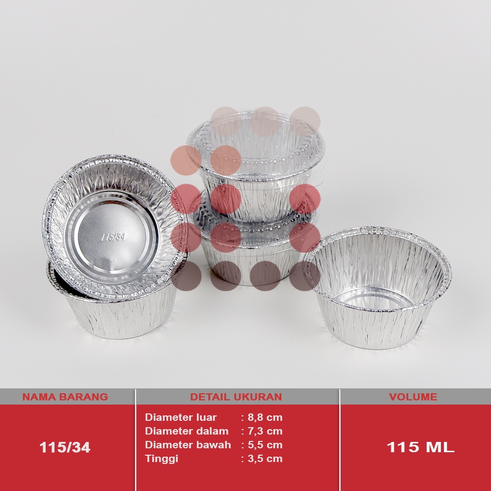 alumunium foil cup 115/34 + tutup / macaroni schotel