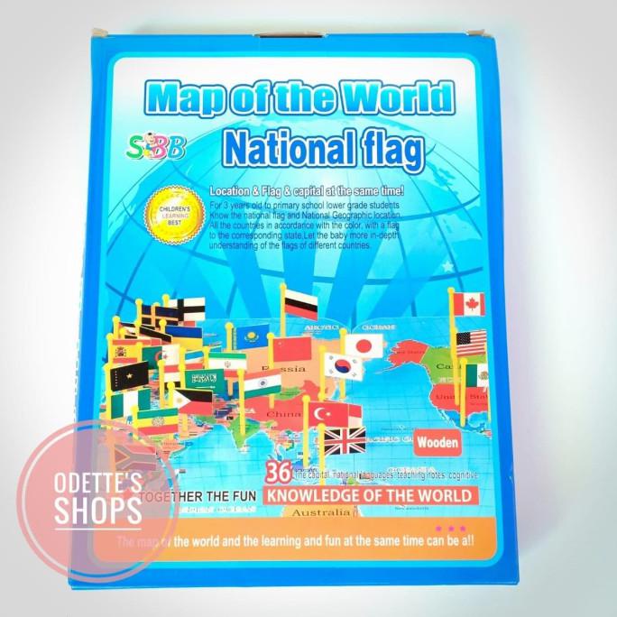 

MAINAN EDUKASI MECOCOKAN BENDERA MAP OF THE WORLD NATIONAL FLAG