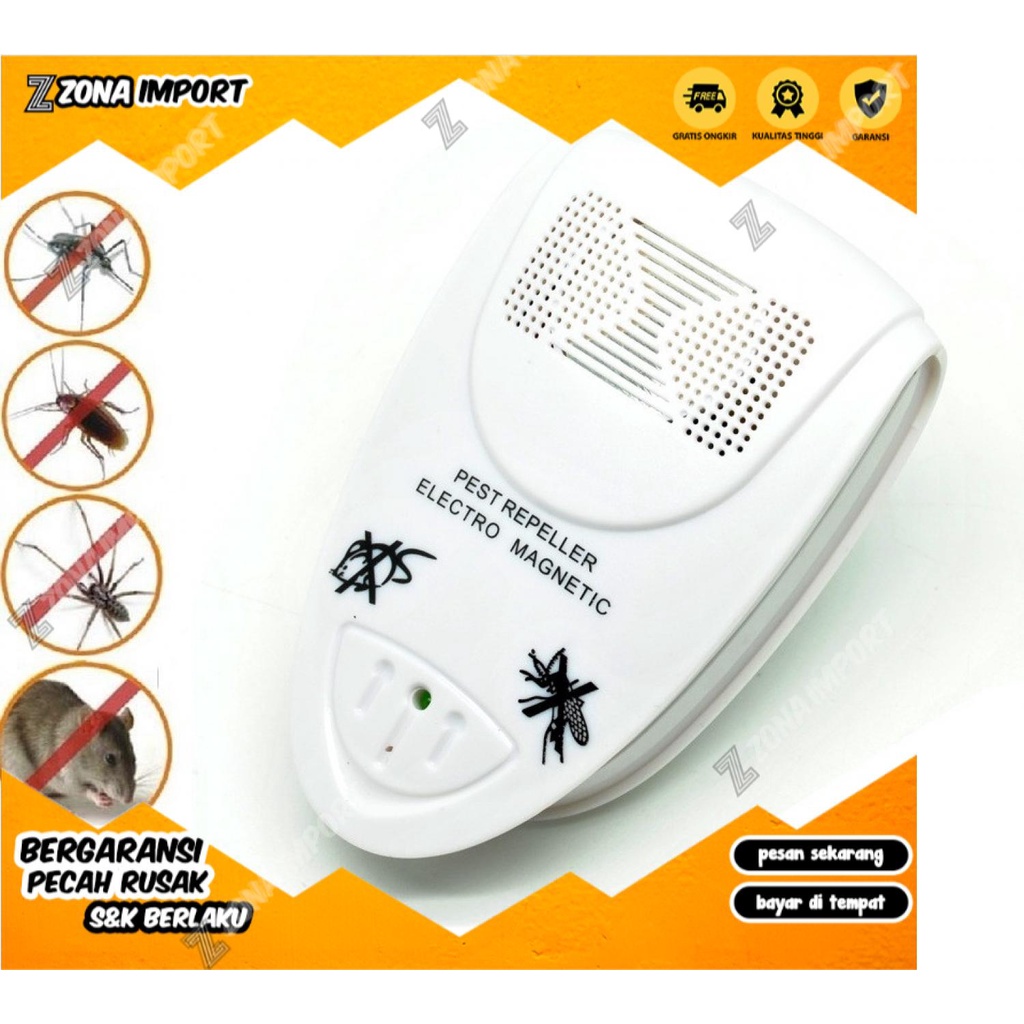 Pengusir Nyamuk Lalat  Elektrik Ultrasonic Anti Nyamuk Dan Lalat