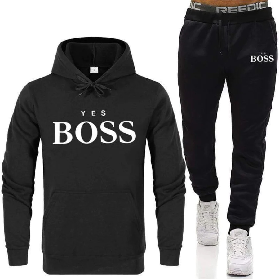 Setelan Celana Jogger &amp; Jumper Hoodie YES BOSS II Set sweater Hoodie dan Celana Joger Panjang ( Pria &amp; Wanita )