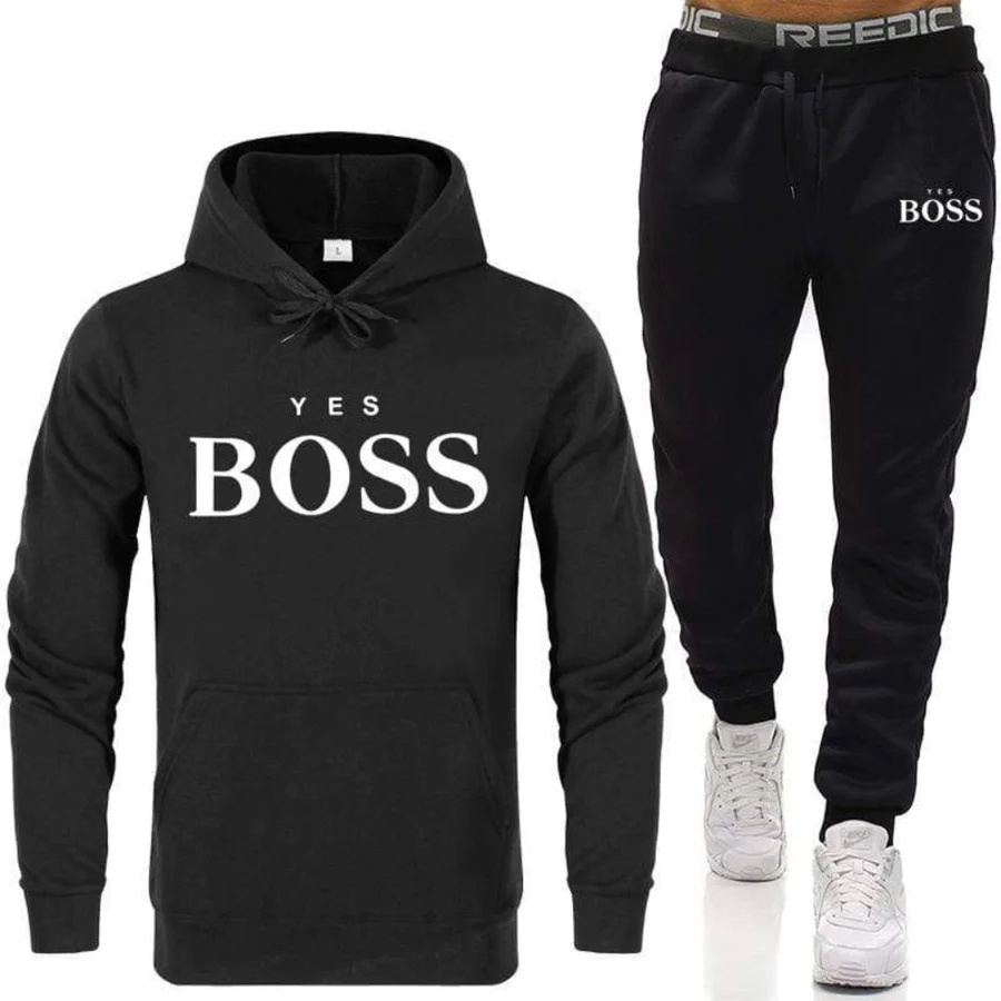 Setelan Celana Jogger &amp; Jumper Hoodie YES BOSS II Set sweater Hoodie dan Celana Joger Panjang II SIZE M- XL ( Pria &amp; Wanita )