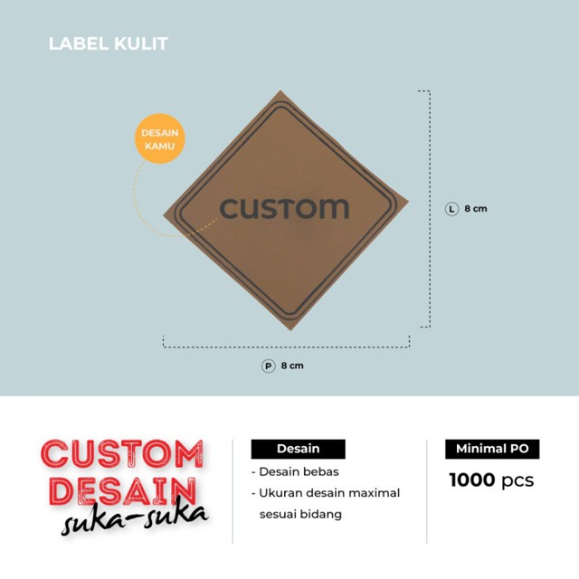 

Label Kulit Persegi 8 x 8 cm CST 765