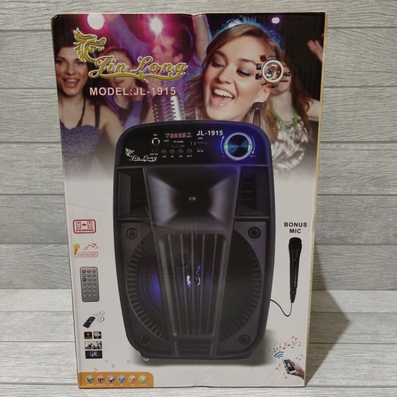 Speaker Bluetooth Karaoke 6,5&quot; Jinlong JL-1915 Free Mic